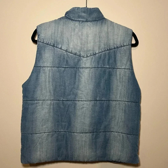 NWOT Cloth & Stone Chambray Denim Puffer Vest M - Picture 8 of 14